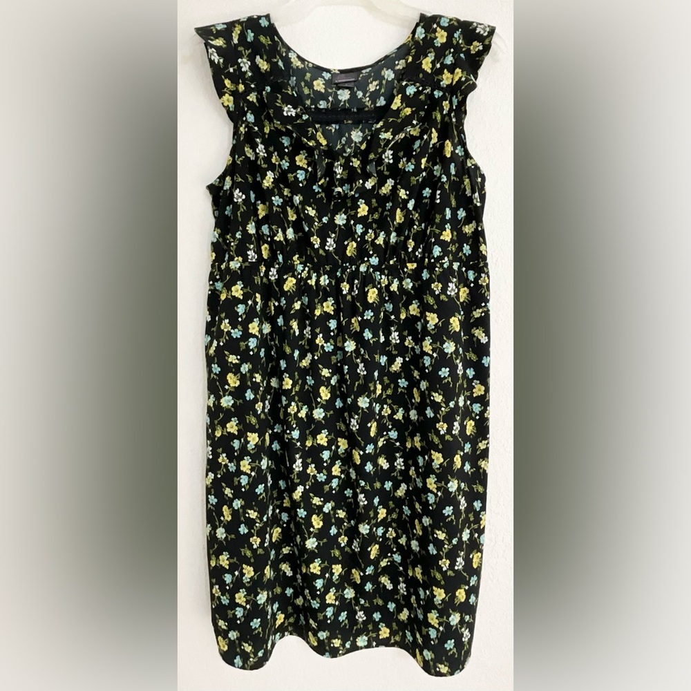 Oh Baby‎ by Motherhood Women's Black Floral Maternity Cap Sleeve Dress | Large